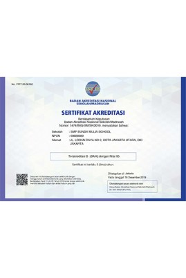 Certificate Of Accreditation SMP Bunda Mulia School